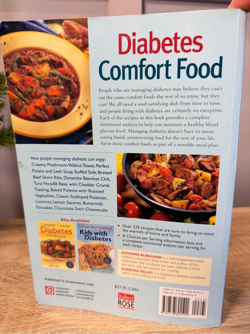 Robert Rose Diabetes Comfort Food – Light Blue & Red Cover with Food Photography - Picture 3 of 7